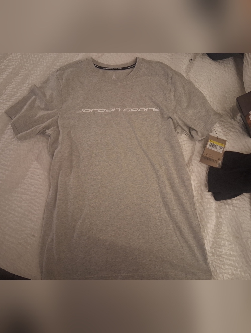 Jordan Men's Heather Grey Short Sleeve Tee with Chest Logo